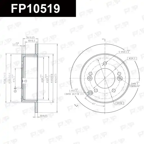 Тормозной диск FAP FP10519