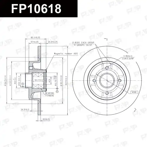 Тормозной диск FAP FP10618