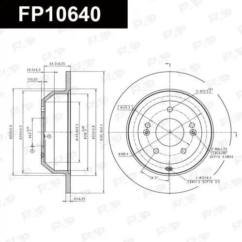 Тормозной диск FAP FP10640
