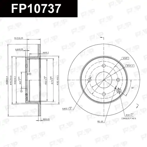 Тормозной диск FAP FP10737