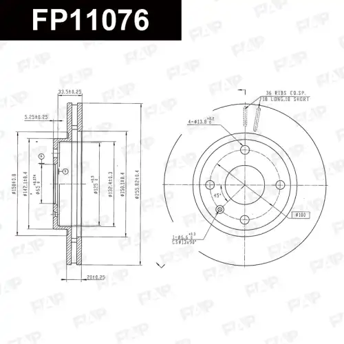 Тормозной диск FAP FP11076