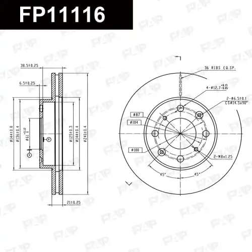 Тормозной диск FAP FP11116