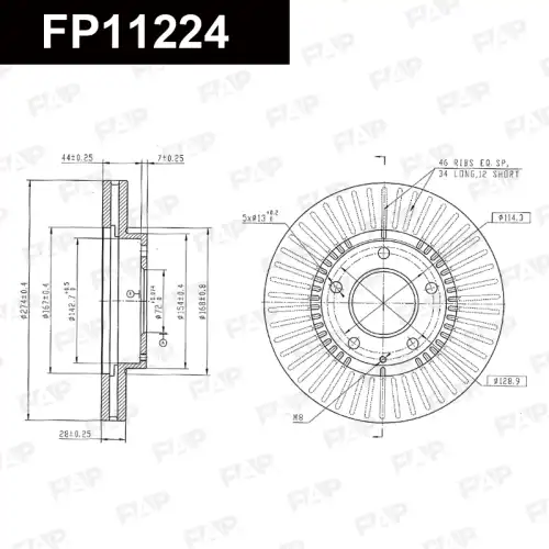 Тормозной диск FAP FP11224