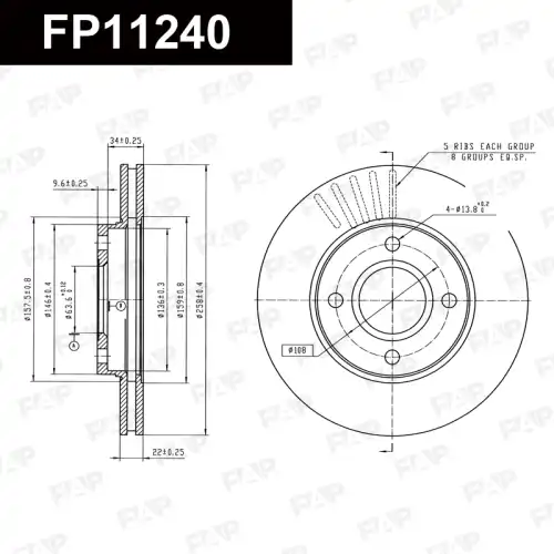 Тормозной диск FAP FP11240