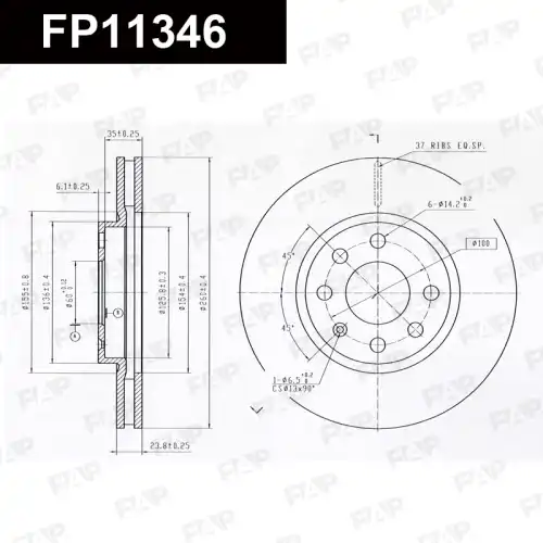 Тормозной диск FAP FP11346