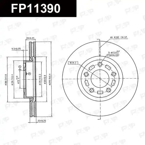 Тормозной диск FAP FP11390