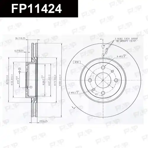 Тормозной диск FAP FP11424