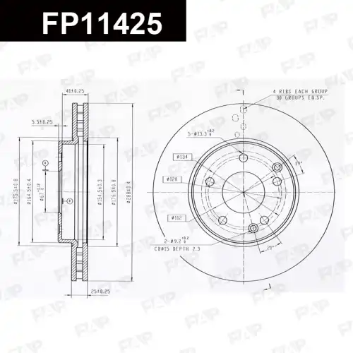 Тормозной диск FAP FP11425