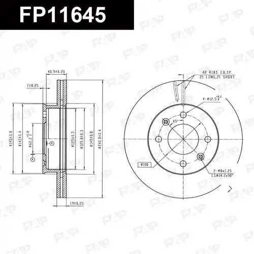 Тормозной диск FAP FP11645