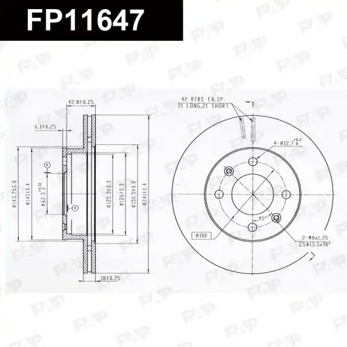 Тормозной диск FAP FP11647