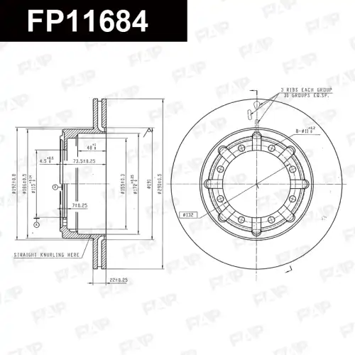Тормозной диск FAP FP11684