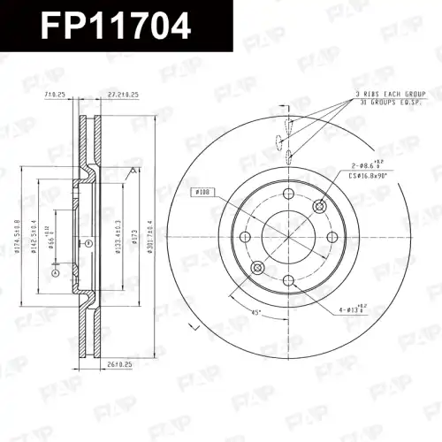 Тормозной диск FAP FP11704