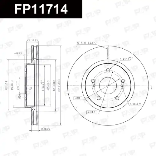 Тормозной диск FAP FP11714