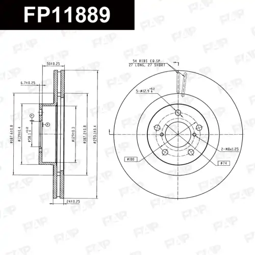 Тормозной диск FAP FP11889