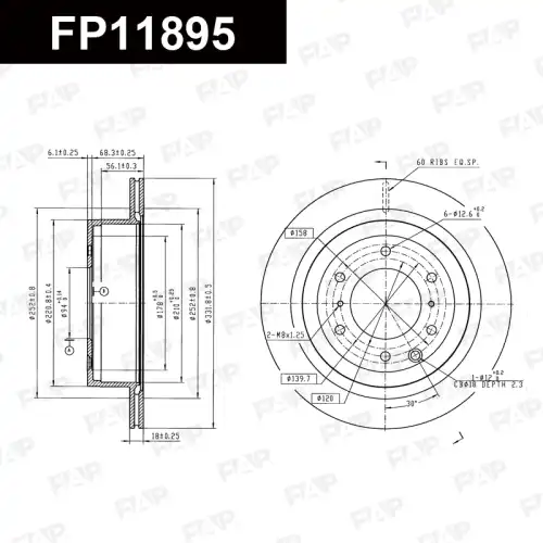 Тормозной диск FAP FP11895