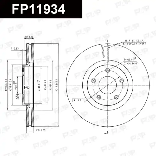 Тормозной диск FAP FP11934