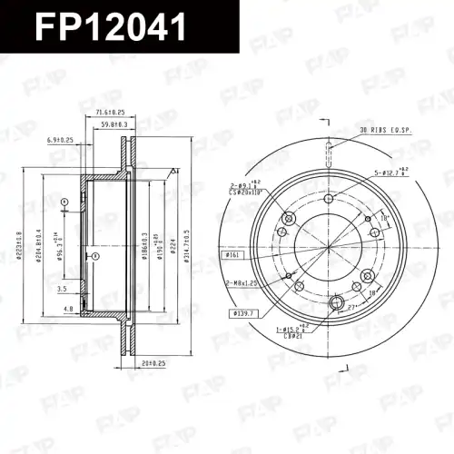 Тормозной диск FAP FP12041