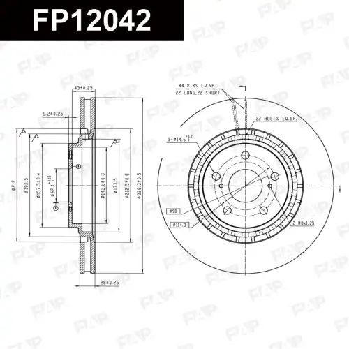 Тормозной диск FAP FP12042