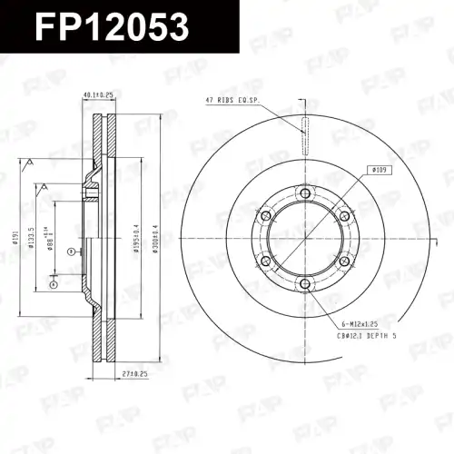 Тормозной диск FAP FP12053