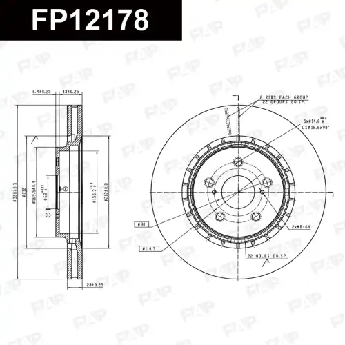 Тормозной диск FAP FP12178