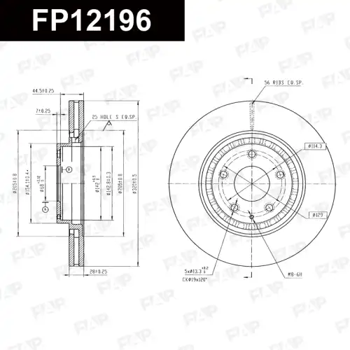 Тормозной диск FAP FP12196