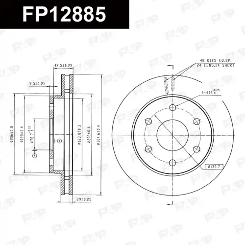 Тормозной диск FAP FP12885
