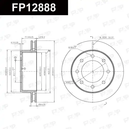 Тормозной диск FAP FP12888