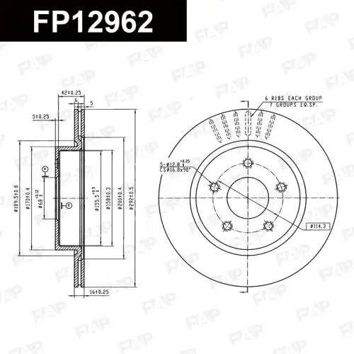 Тормозной диск FAP FP12962