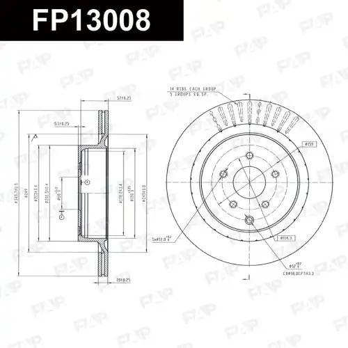 Тормозной диск FAP FP13008
