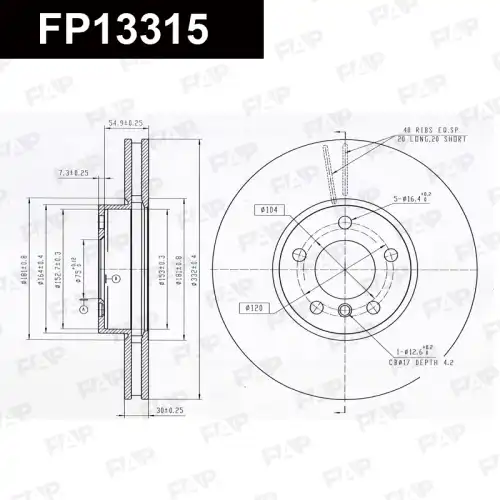 Тормозной диск FAP FP13315