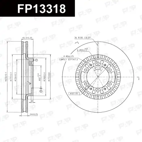 Тормозной диск FAP FP13318
