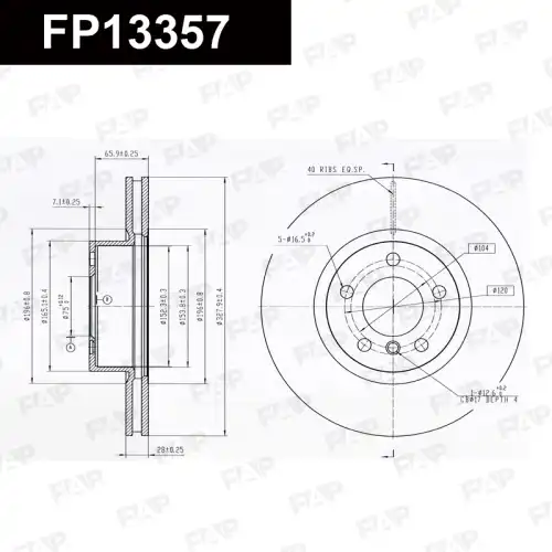 Тормозной диск FAP FP13357