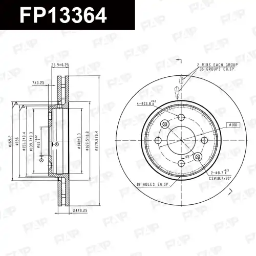 Тормозной диск FAP FP13364