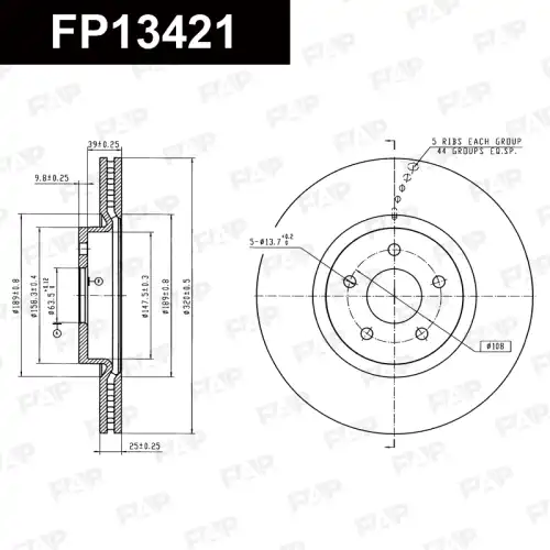 Тормозной диск FAP FP13421