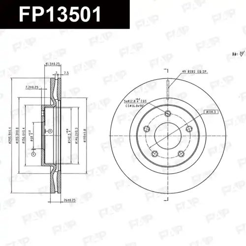 Тормозной диск FAP FP13501