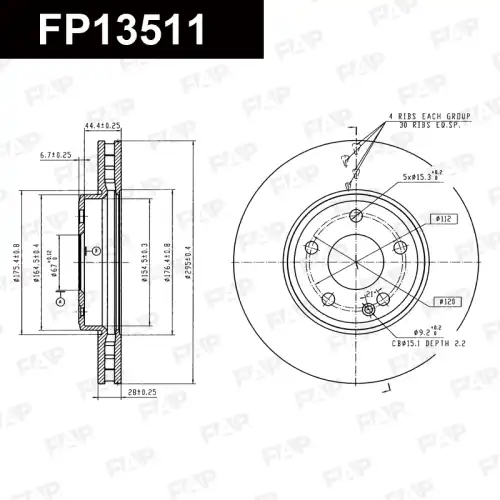 Тормозной диск FAP FP13511