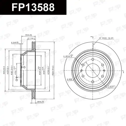 Тормозной диск FAP FP13588