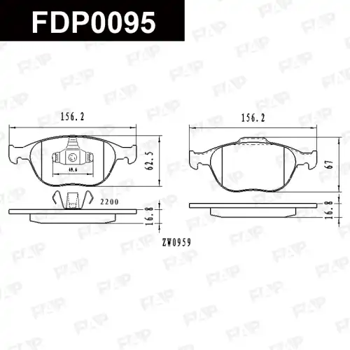 Тормозные колодки дисковые FAP FDP0095
