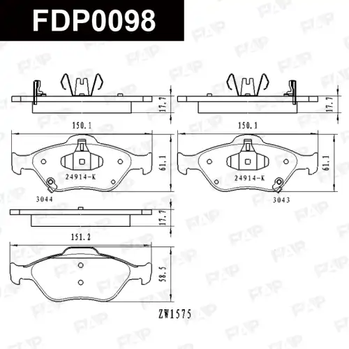 Тормозные колодки дисковые FAP FDP0098