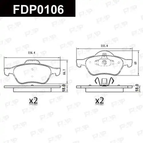 Тормозные колодки дисковые FAP FDP0106