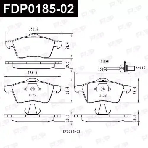 Тормозные колодки дисковые FAP FDP018502