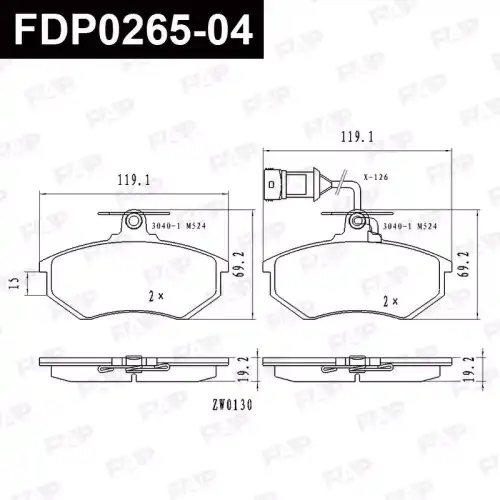 Тормозные колодки дисковые FAP FDP026504