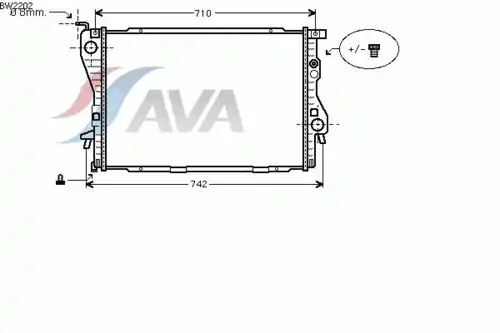 Радиатор системы охлаждения двигателя AVA BW2202