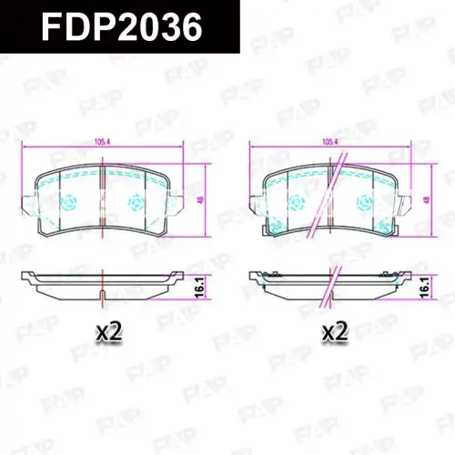 Тормозные колодки дисковые FAP FDP2036