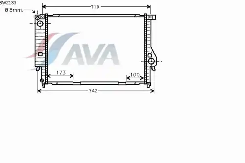 Радиатор системы охлаждения двигателя AVA BW2133