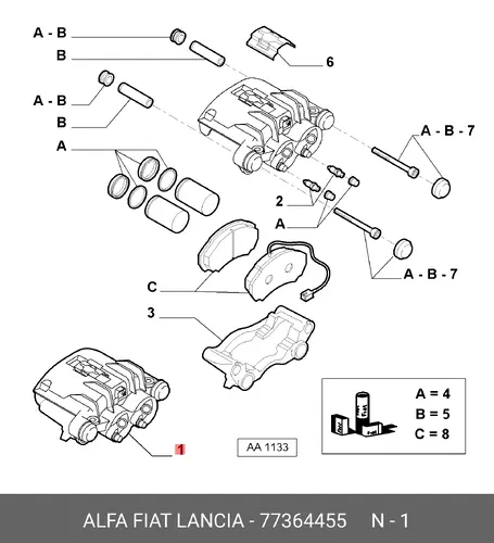 суппорт правый Q15 ( без АБС ) Fiat Duca 77364455