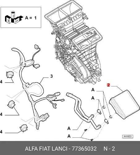 Радиатор печки ALFA ROMEO 77365032