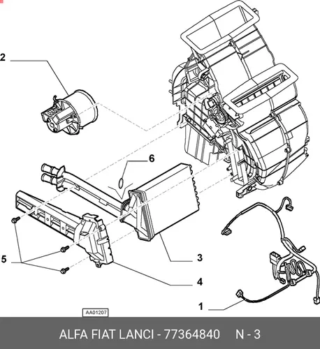 Радиатор печки ALFA ROMEO 77364840