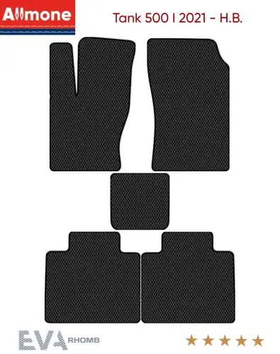Коврики в салон ALLMONE 9601-S5NLT-H01S Tank 500 2021-н.в. 5 шт., черный