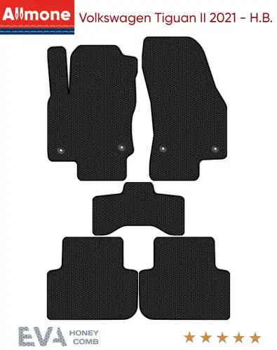 Коврики в салон ALLMONE 5050-S5YLT-B01S Volkswagen Tiguan 2021-н.в. 5 шт., черный
